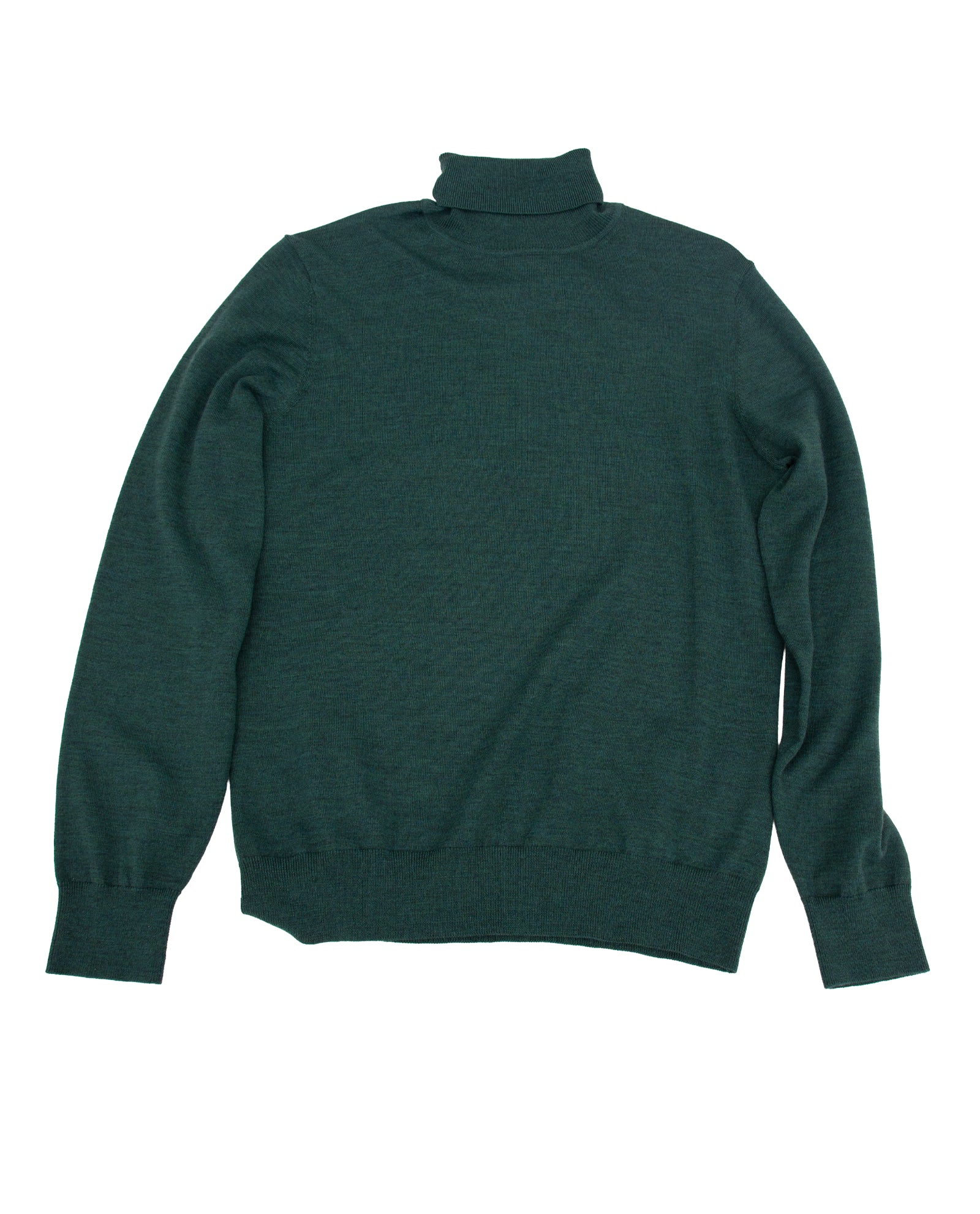 Women’s Extra-Fine Merino Wool Roll Neck Sweater — Forest Green
