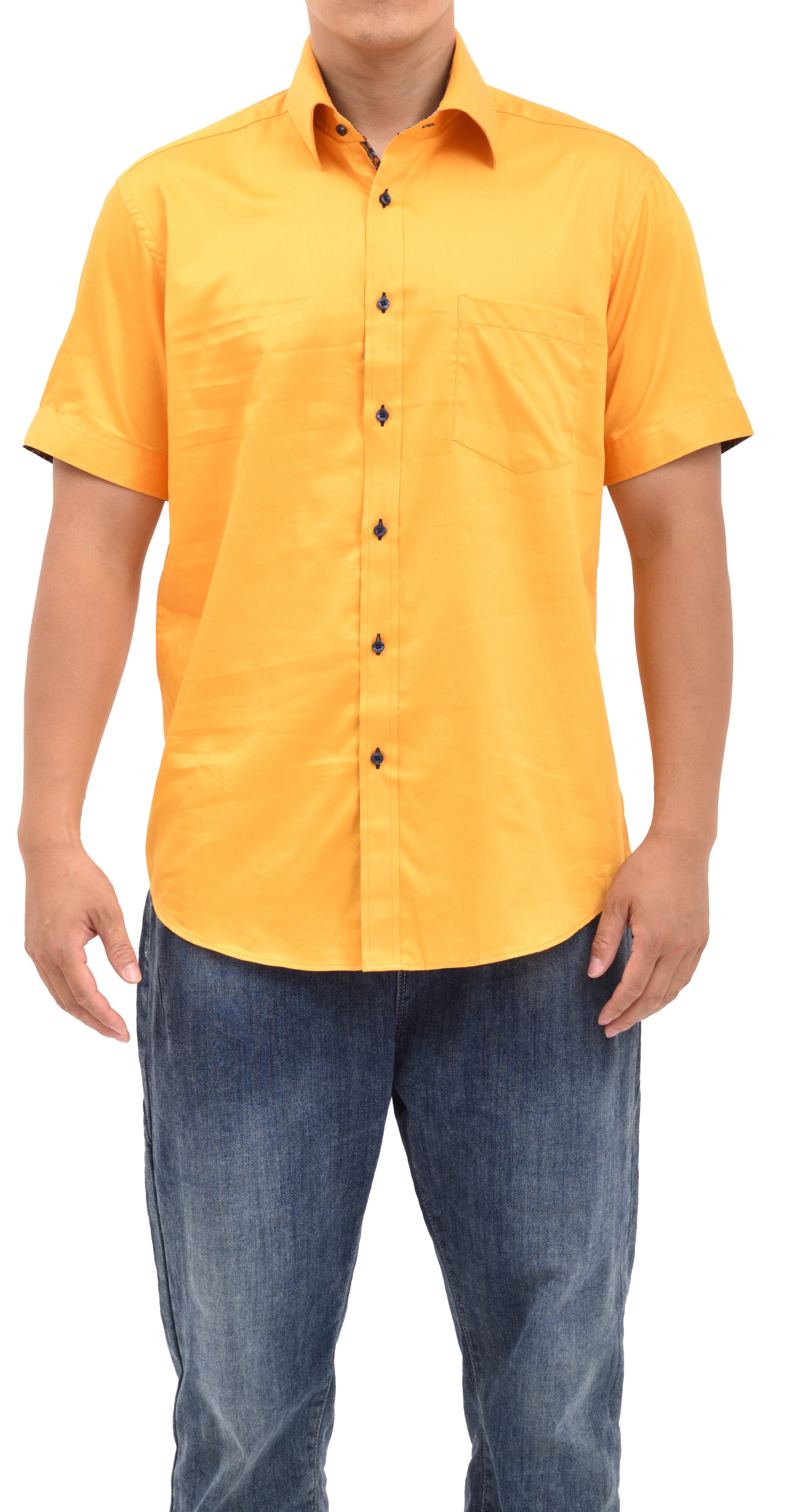 Sateen Gold with Paisley Short Sleeve