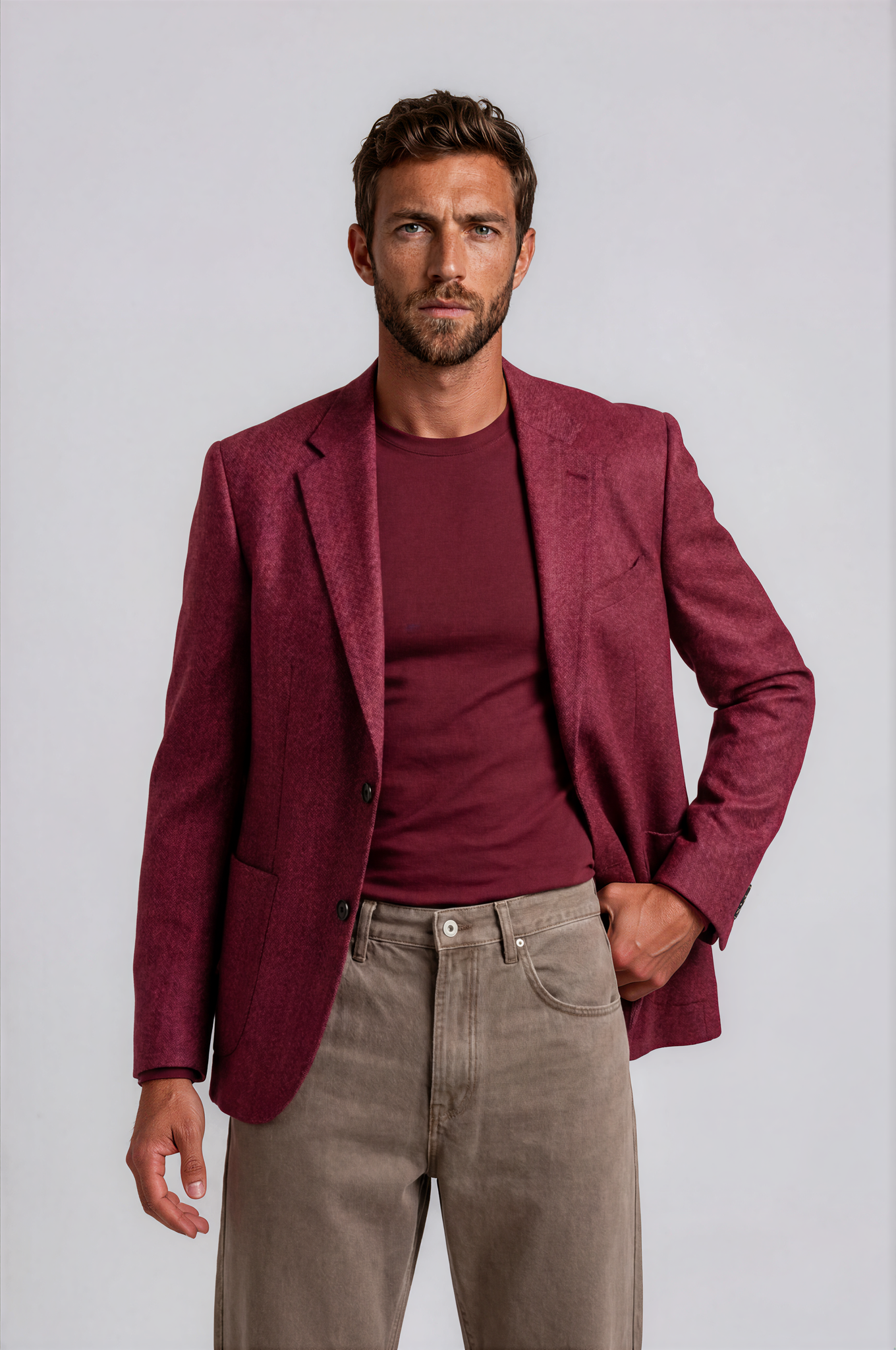 Vitale Barberis Canonico Wine Textured Sport Coat