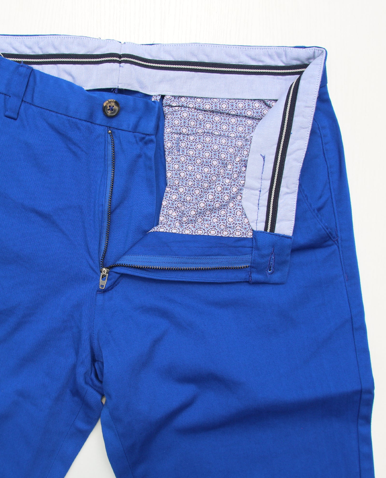 Bright Blue Tailored Chinos