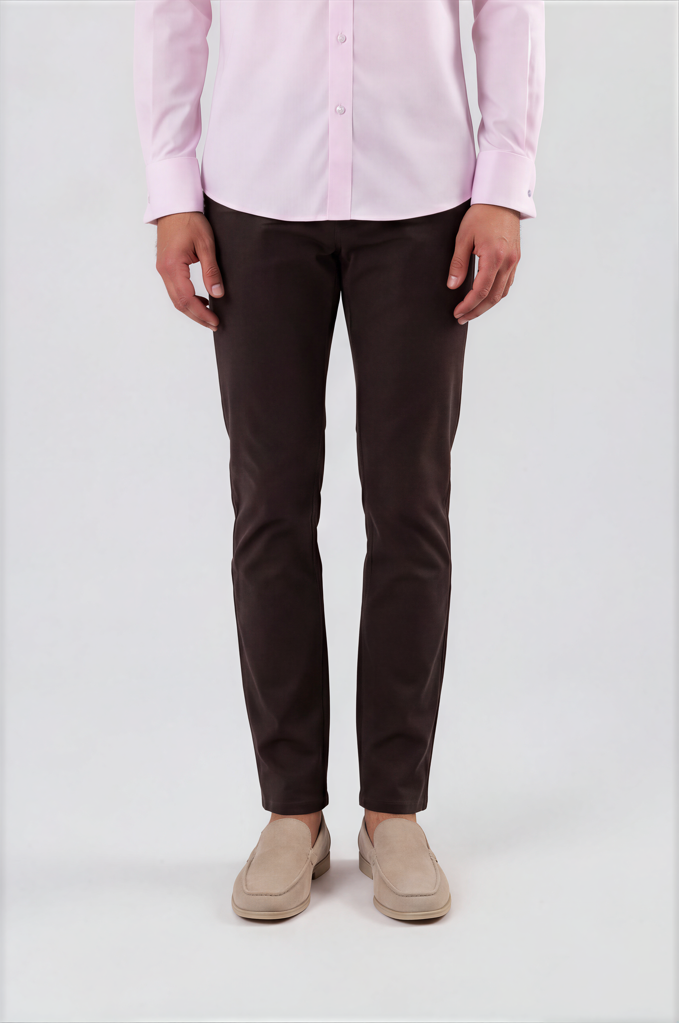 Dark Brown Tailored Chinos