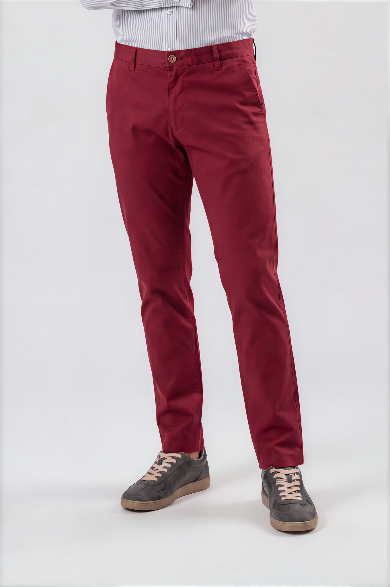 Burgundy Tailored Chinos