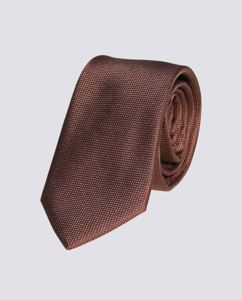Chocolate Brown Silk Herringbone Tie
