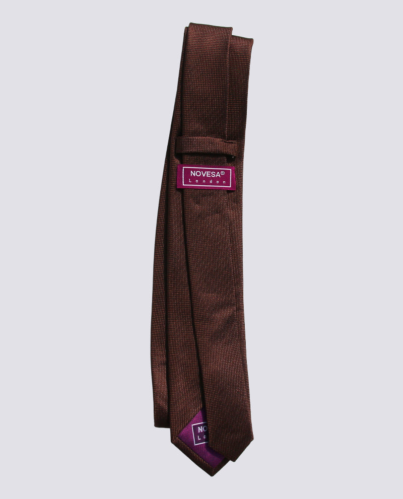Chocolate Brown Silk Herringbone Tie