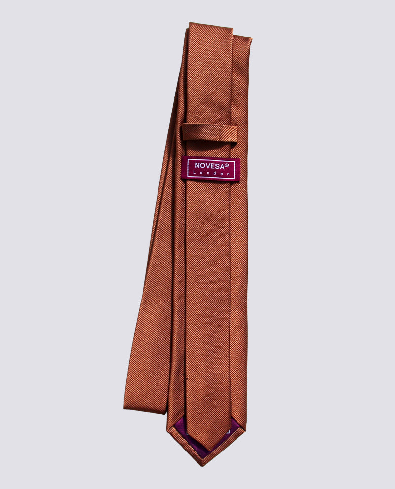 Copper Silk Herringbone Tie