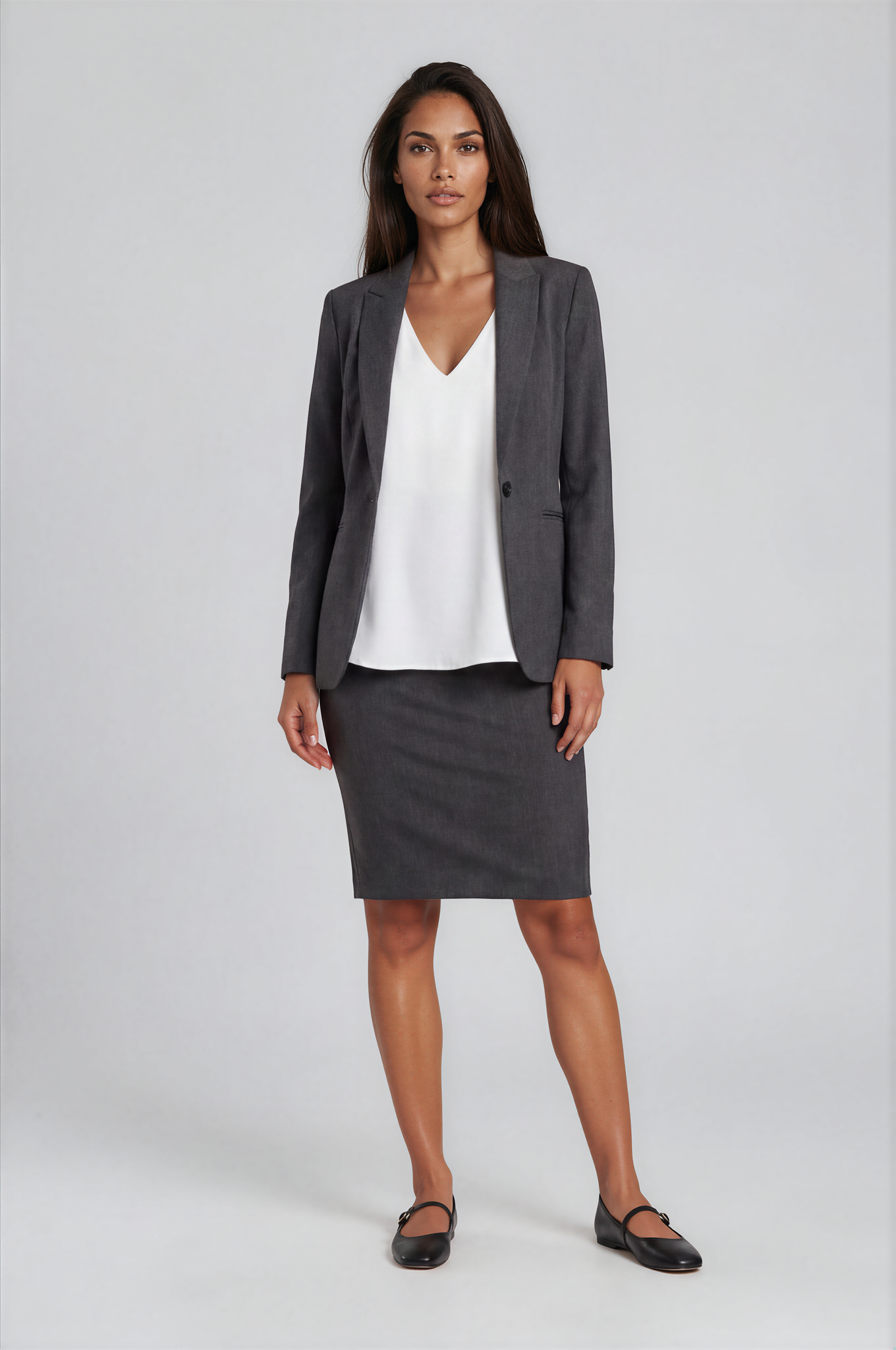 Charcoal Suit Skirt