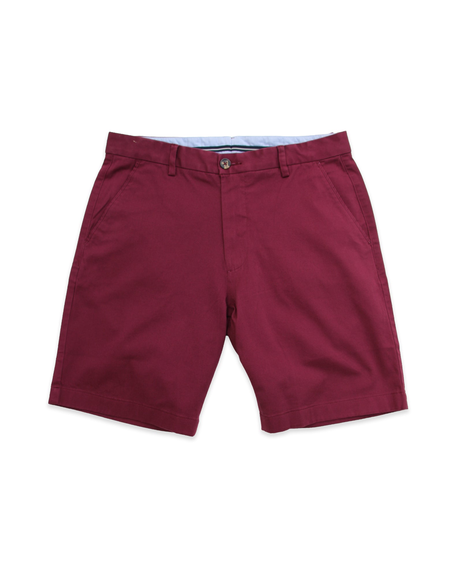 Burgundy Tailored Chino Shorts
