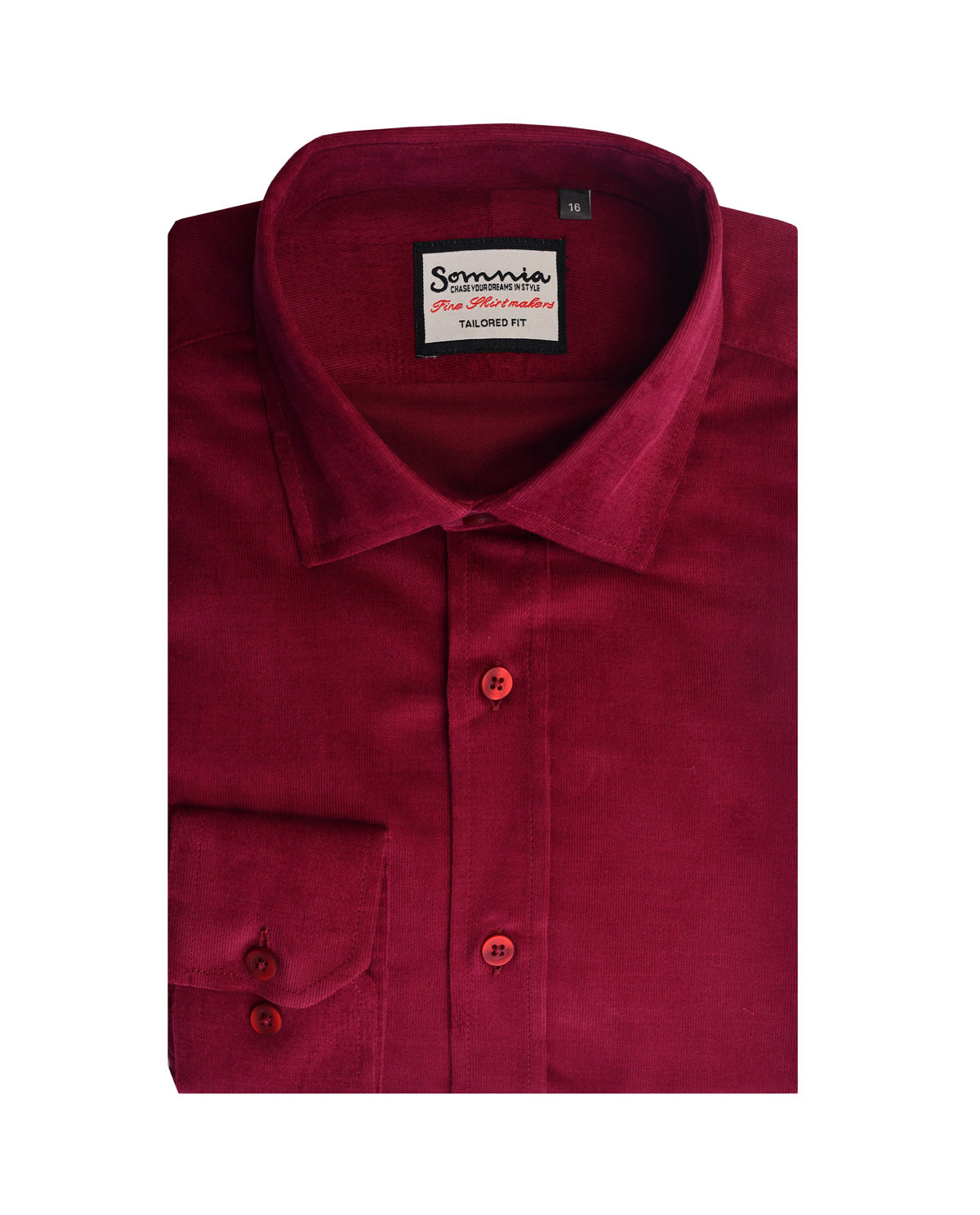 Men's Dark Red Corduroy Long Sleeve