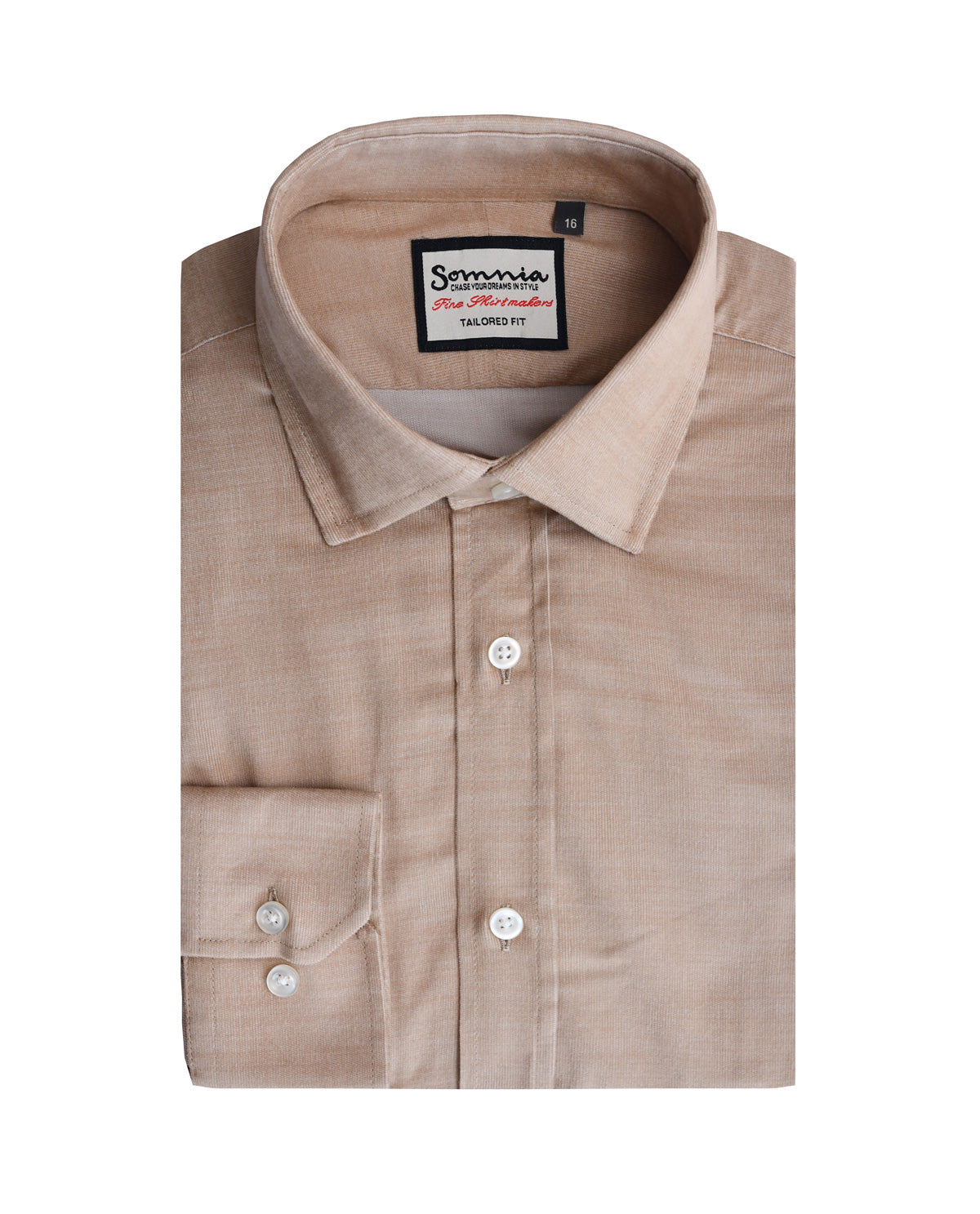 Men's Cream Corduroy Long Sleeve