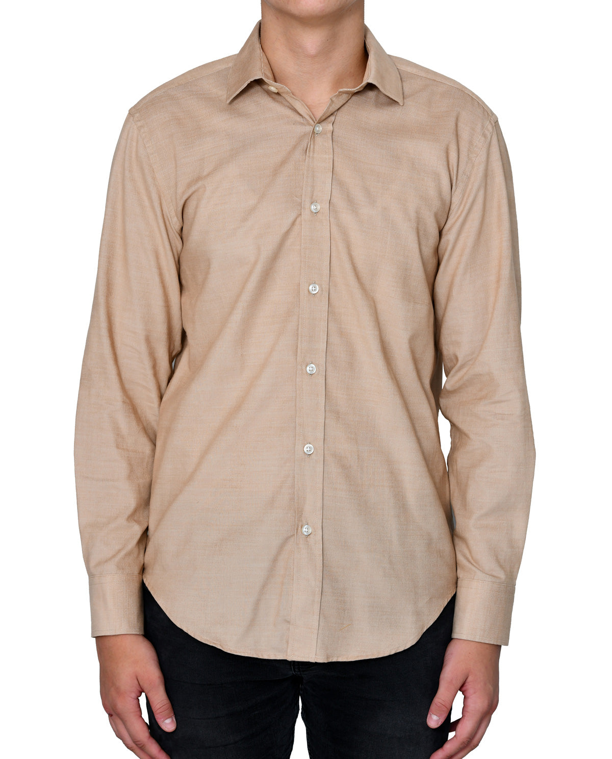 Men's Cream Corduroy Long Sleeve