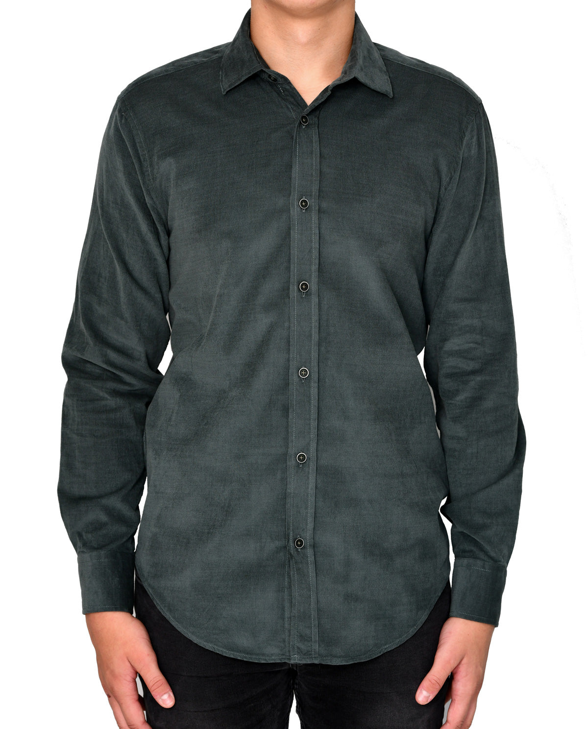 Men's Dark Green Corduroy Long Sleeve