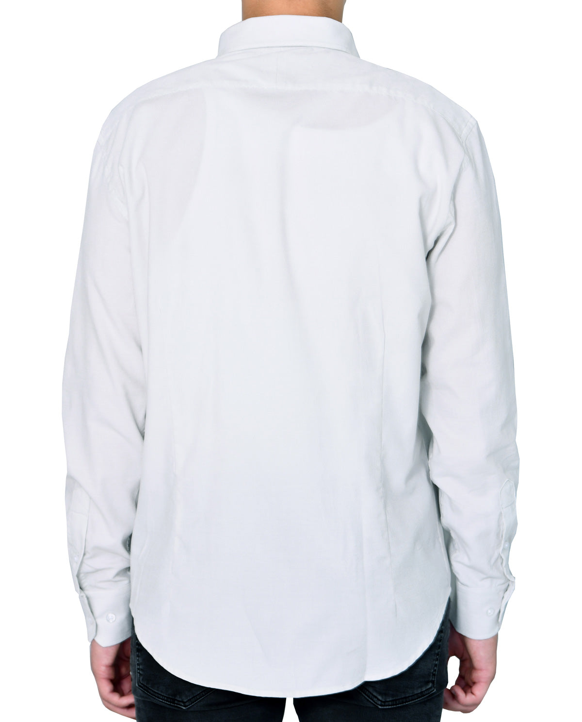 Men's Light Grey Corduroy Long Sleeve