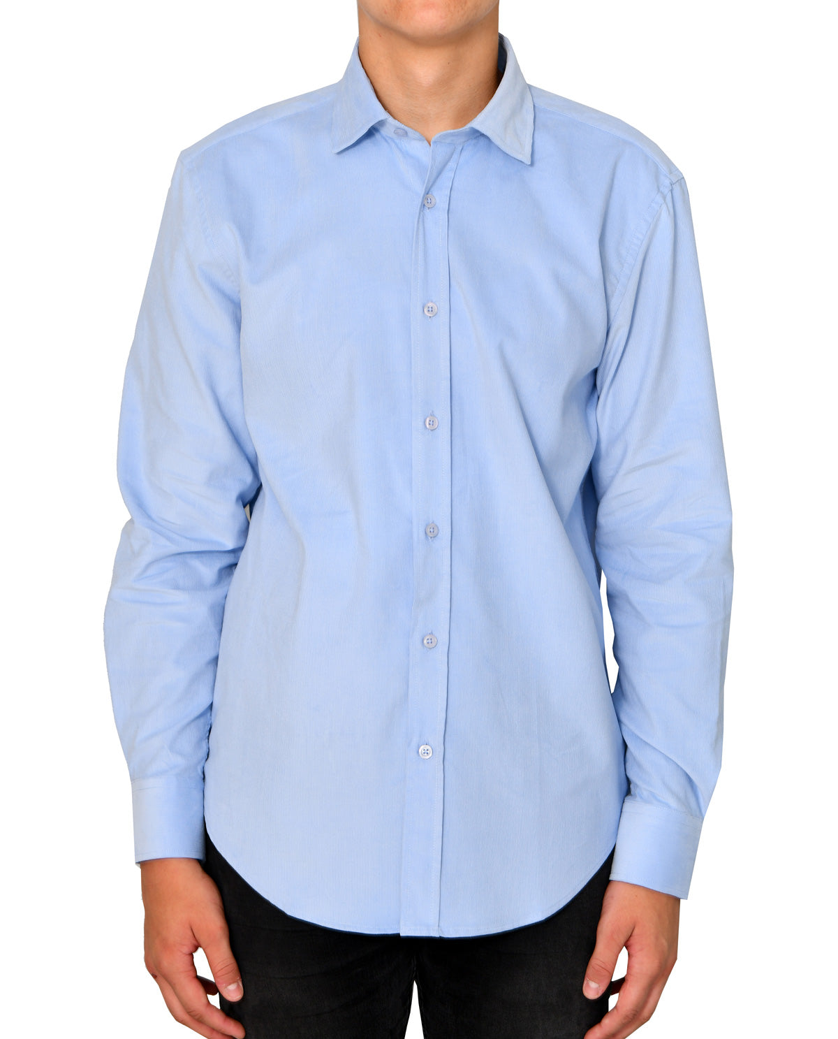 Men's Light Blue Corduroy Long Sleeve