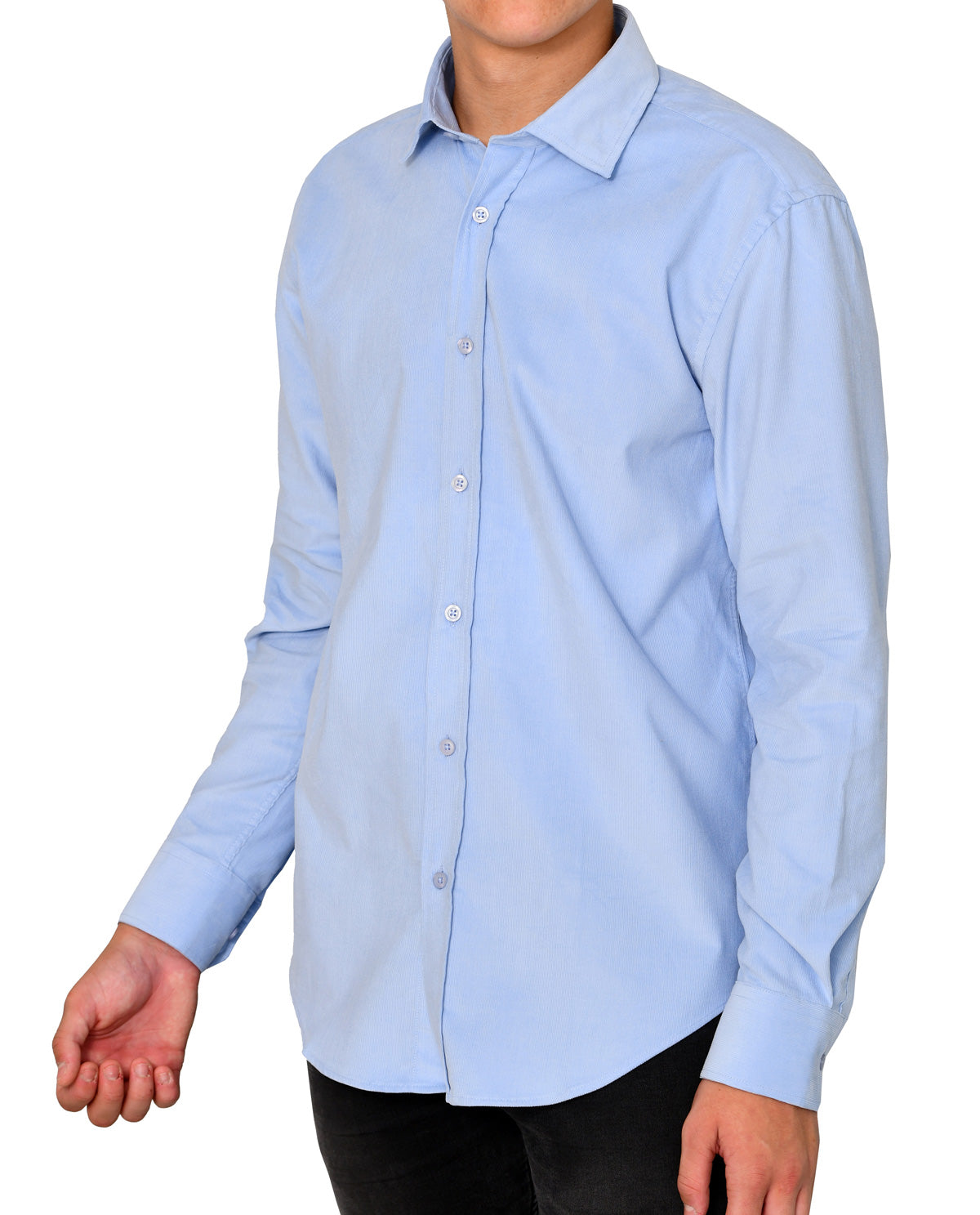 Men's Light Blue Corduroy Long Sleeve