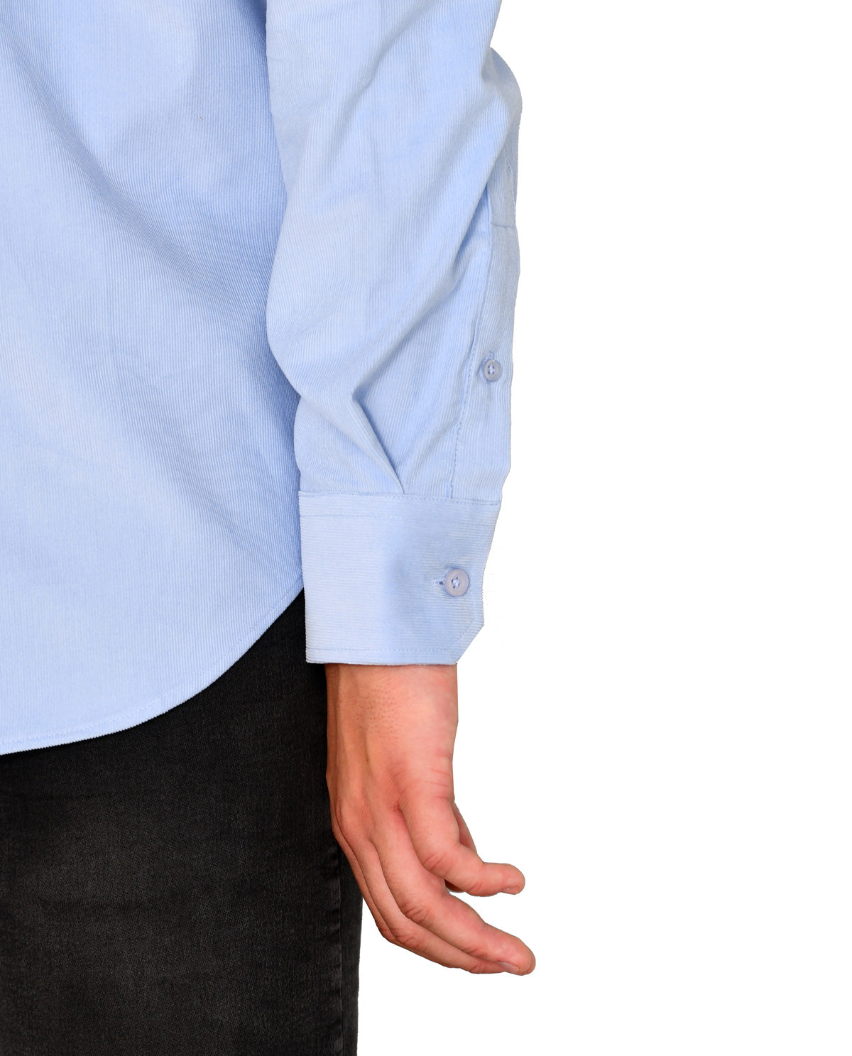 Men's Light Blue Corduroy Long Sleeve