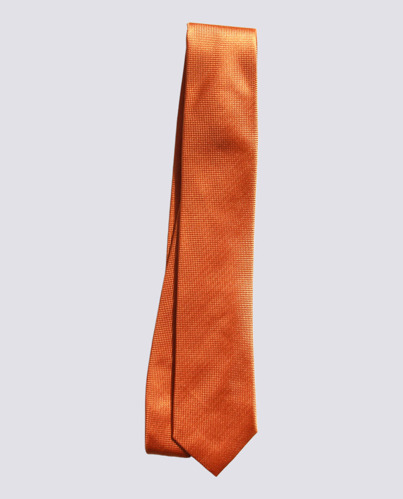 Burnt Orange Silk Herringbone Tie