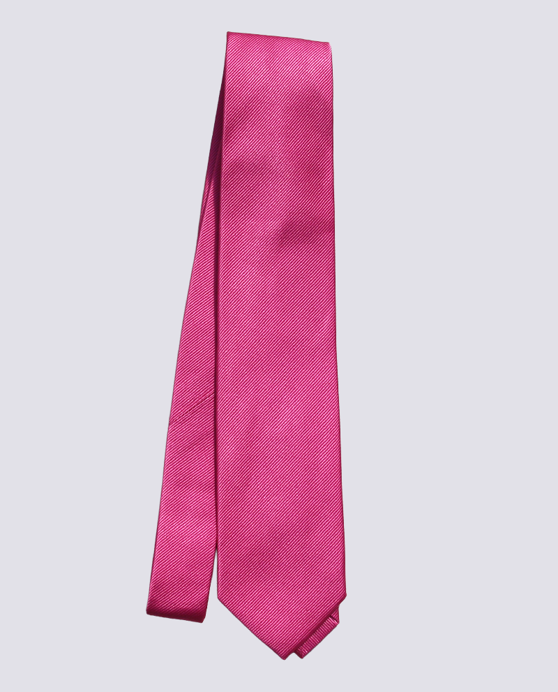 Raspberry Pink Silk Herringbone Tie