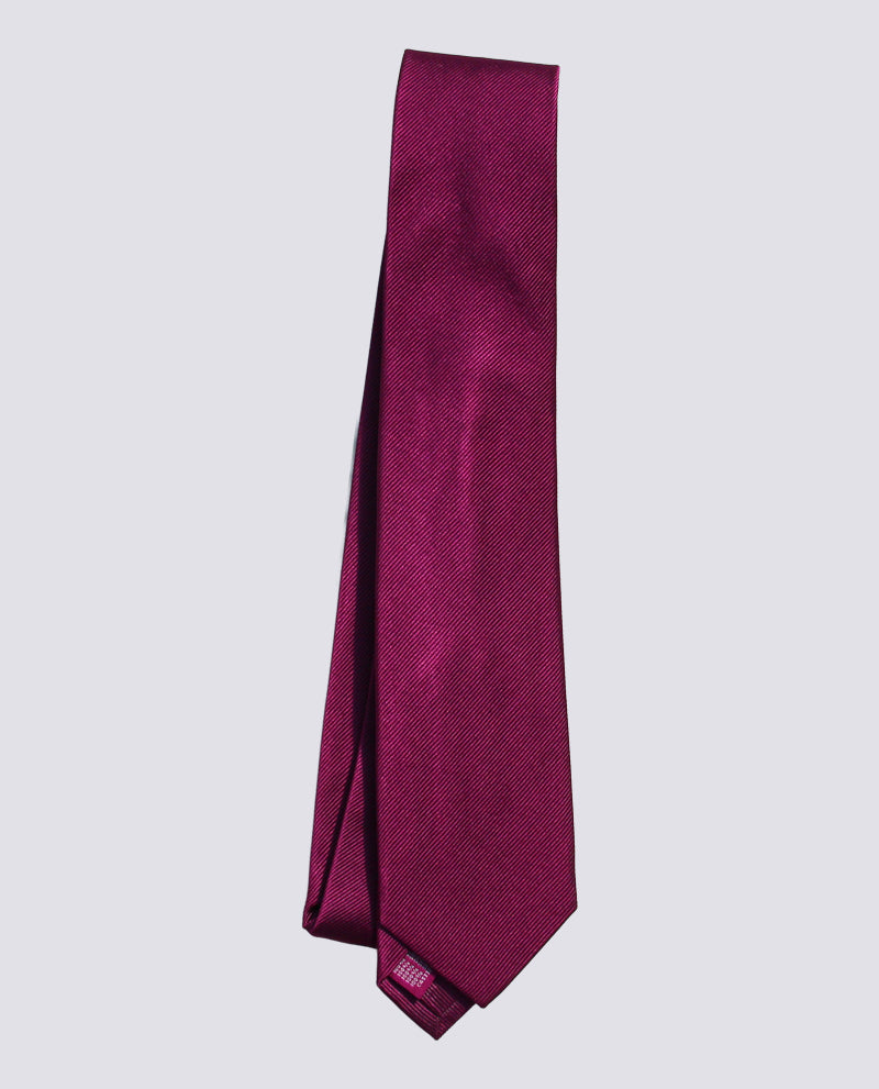 Deep Magenta Silk Herringbone Tie