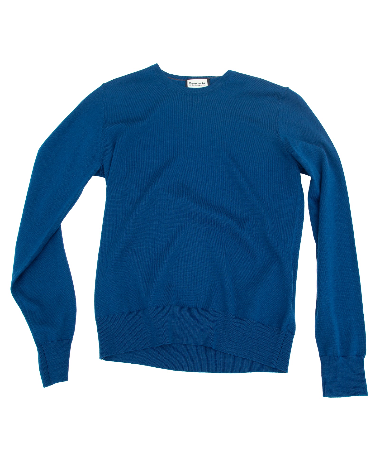 Women’s Extra Fine Merino Wool Crew Neck (Sapphire Blue)