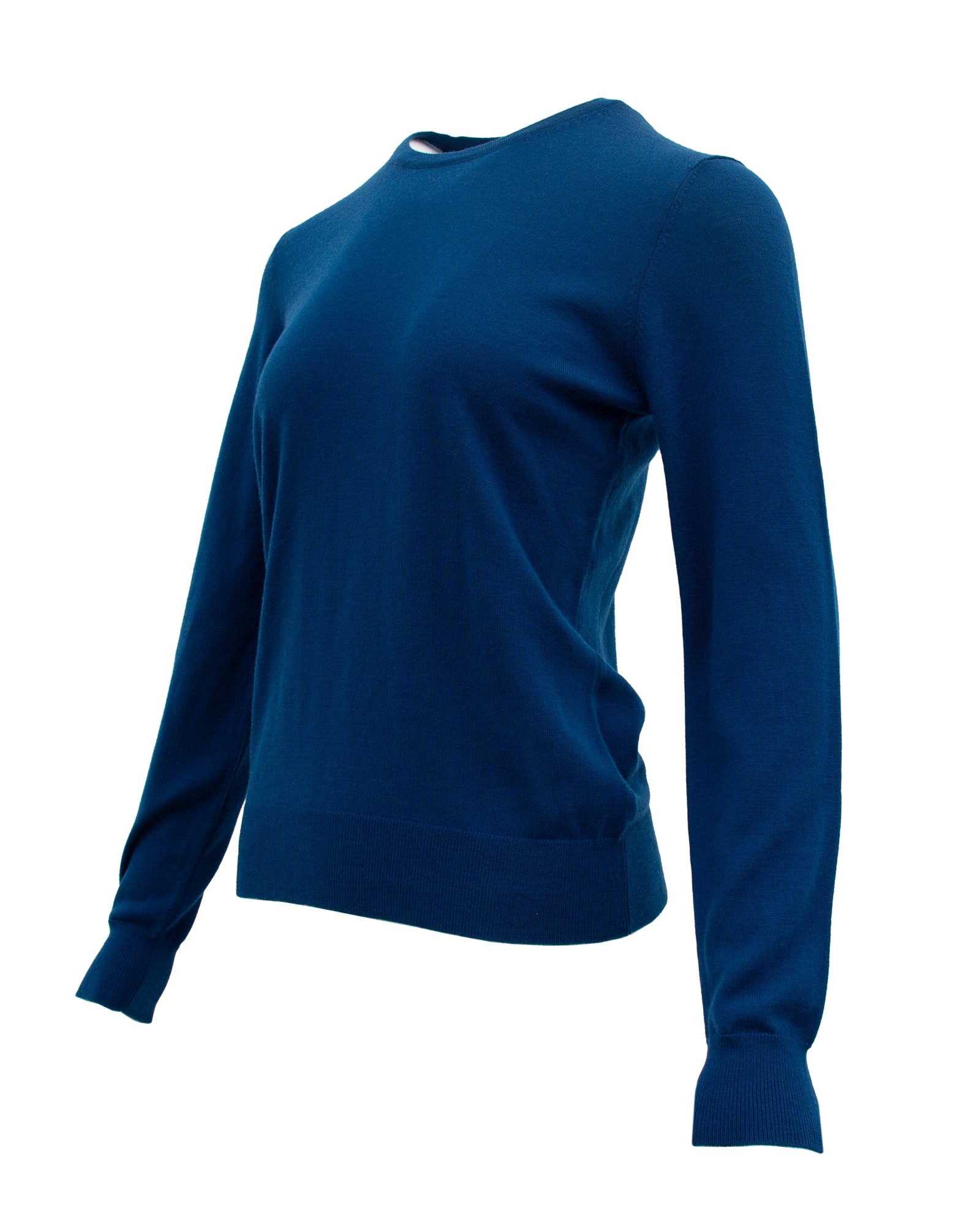 Women’s Extra Fine Merino Wool Crew Neck (Sapphire Blue)