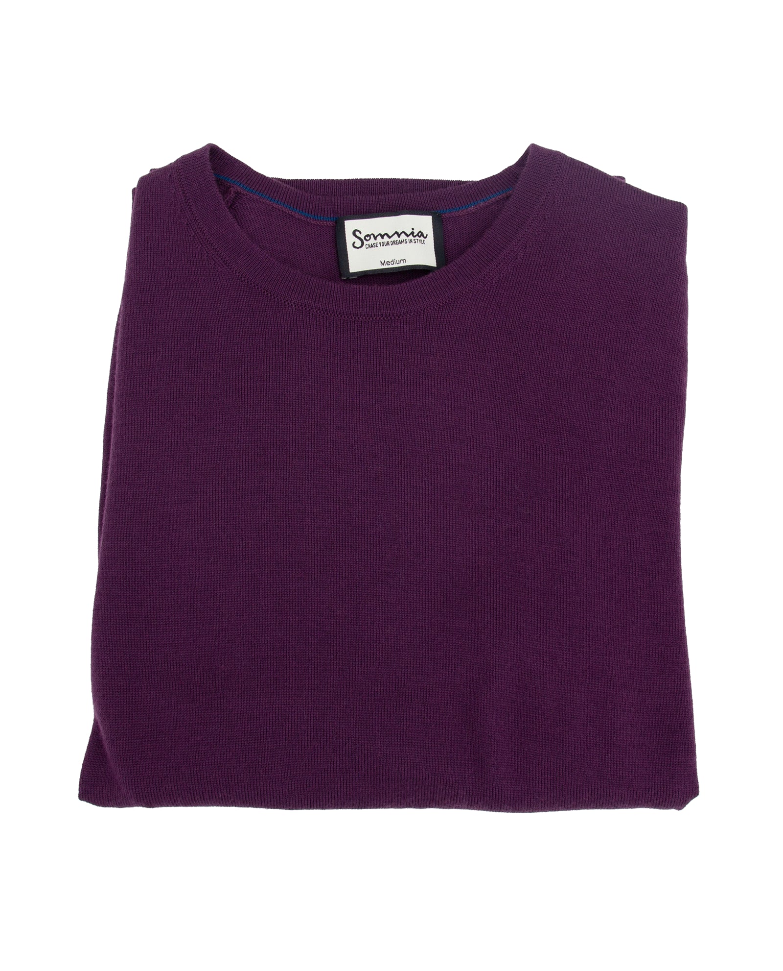 Women’s Extra Fine Merino Wool Crew Neck (Deep Plum)