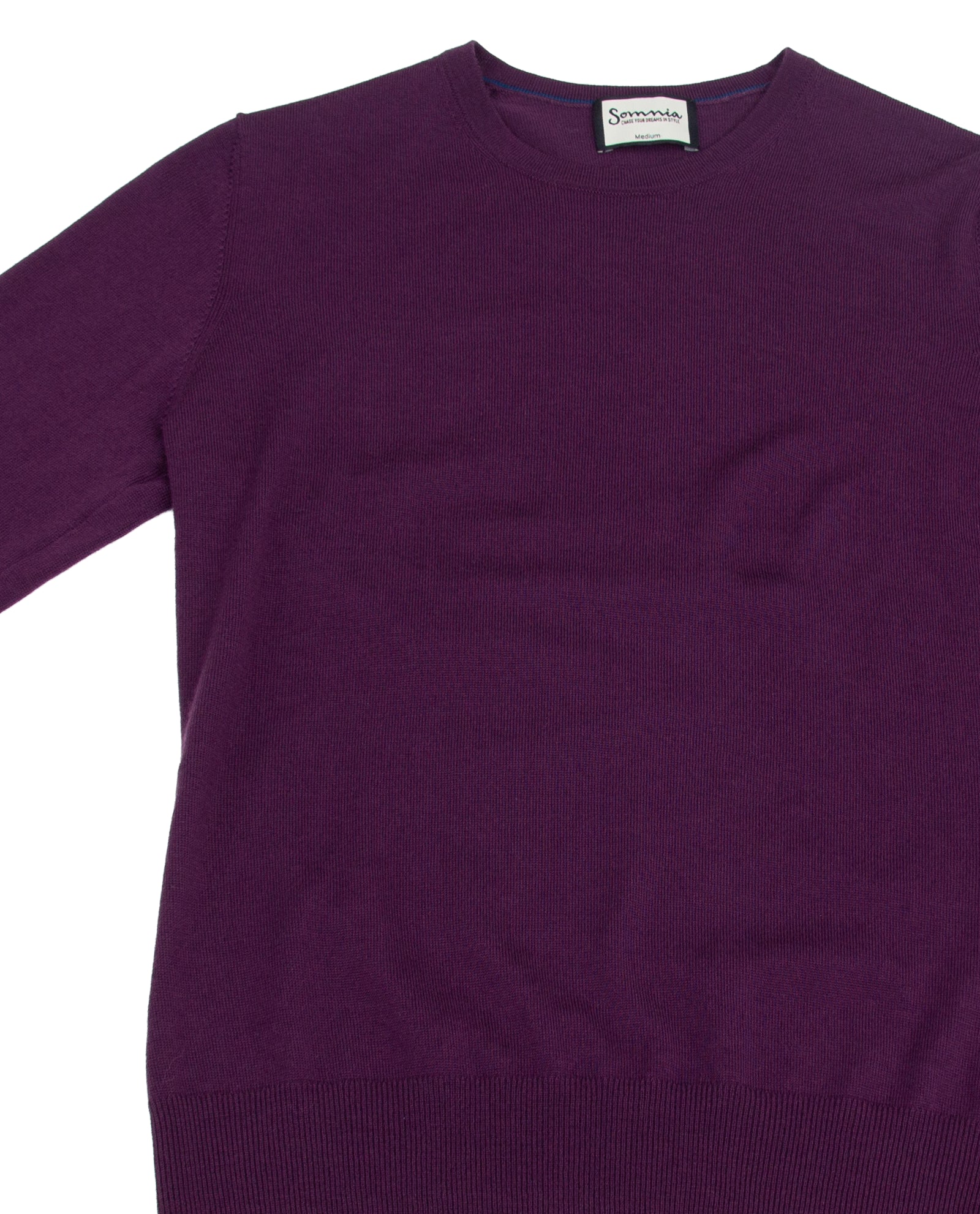 Women’s Extra Fine Merino Wool Crew Neck (Deep Plum)