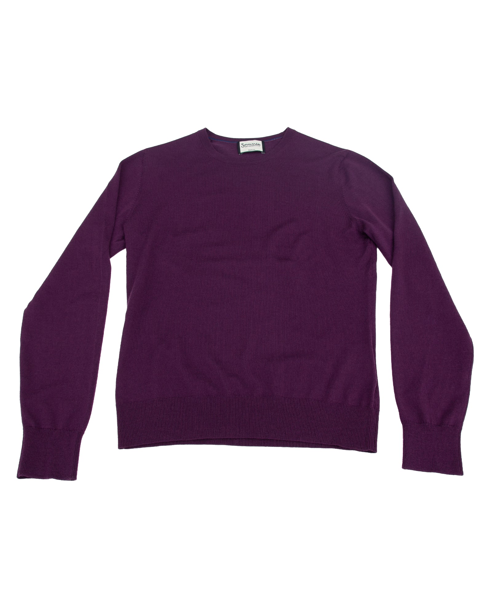 Women’s Extra Fine Merino Wool Crew Neck (Deep Plum)