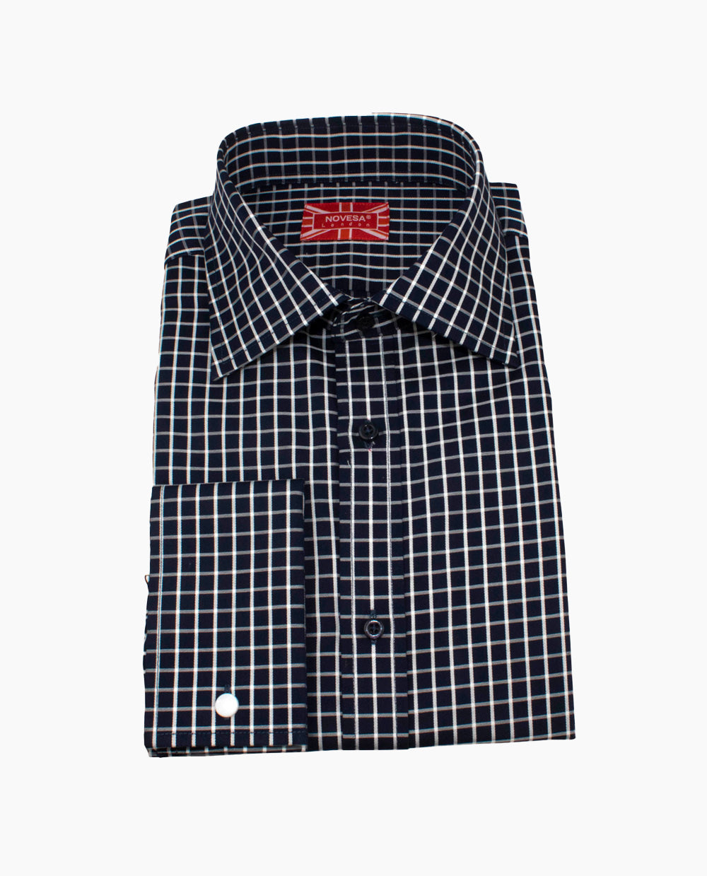 Navy Blue and White Check