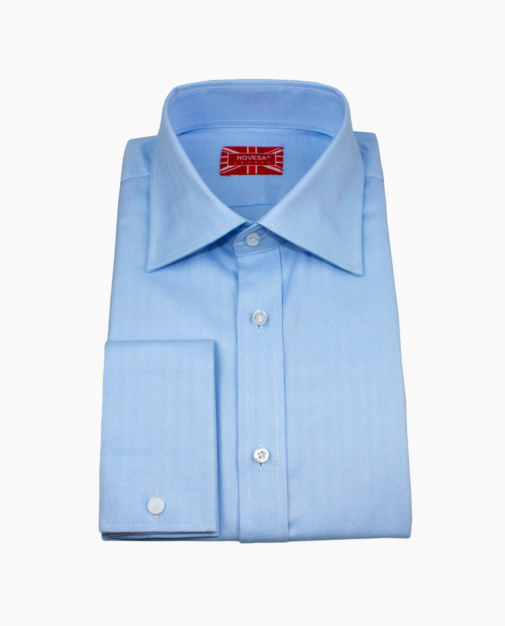 Baby Blue Herringbone Shirt