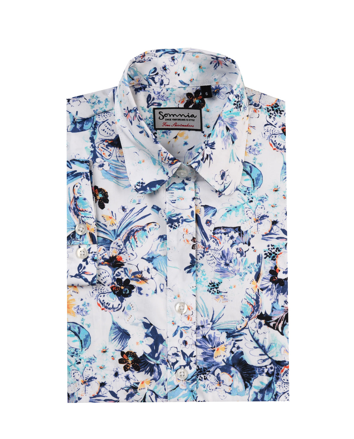 Brush Stroke Floral Print Short Sleeve