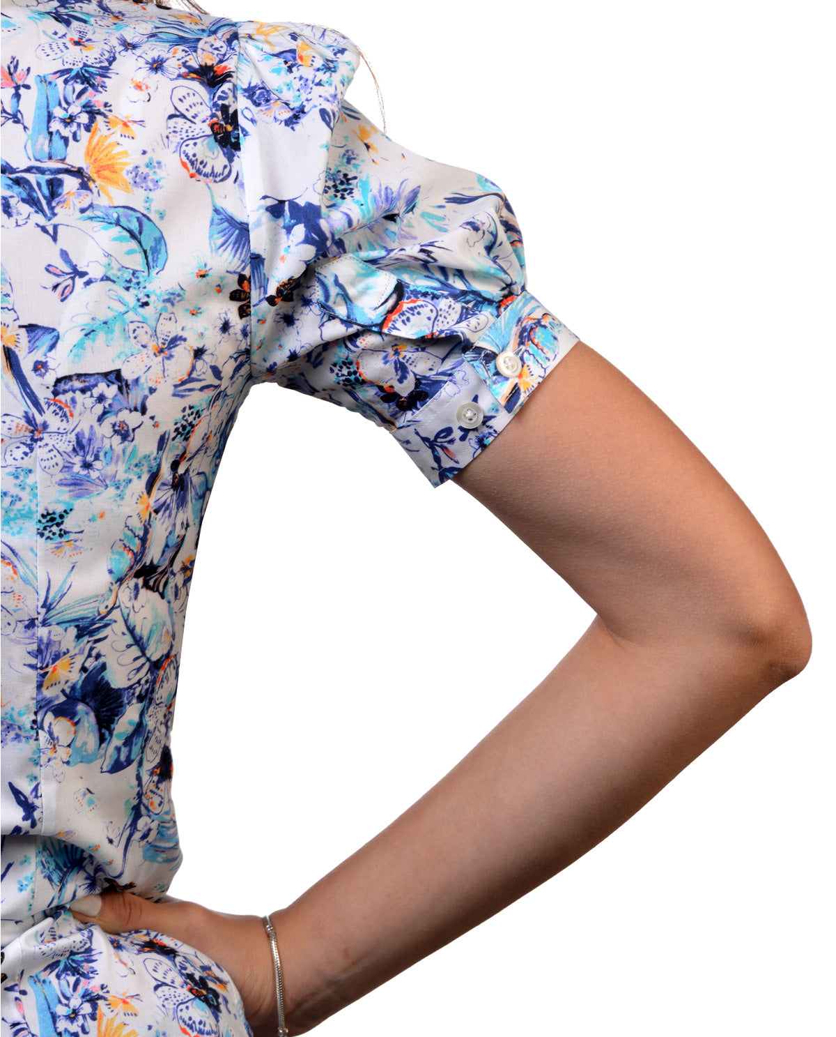 Brush Stroke Floral Print Short Sleeve