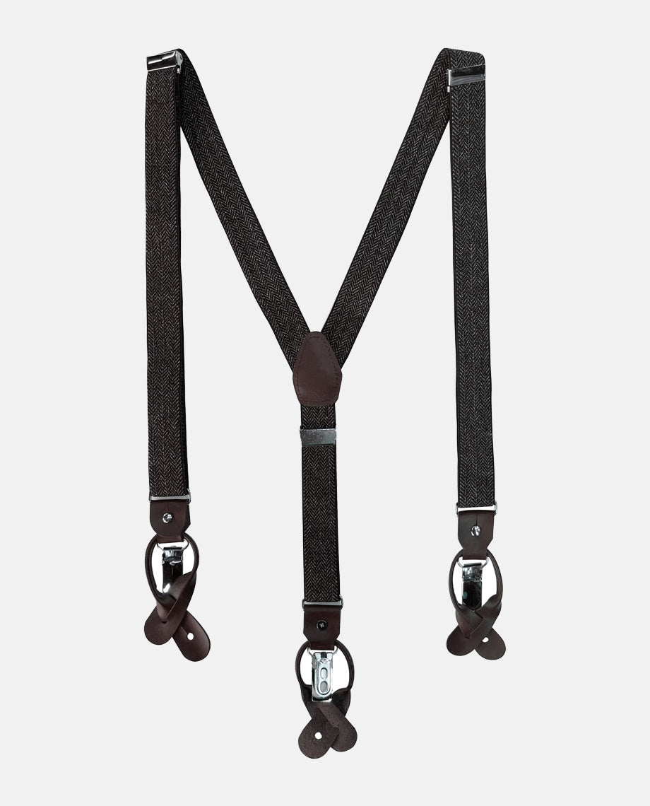 Burgundy Herringbone Combination Braces