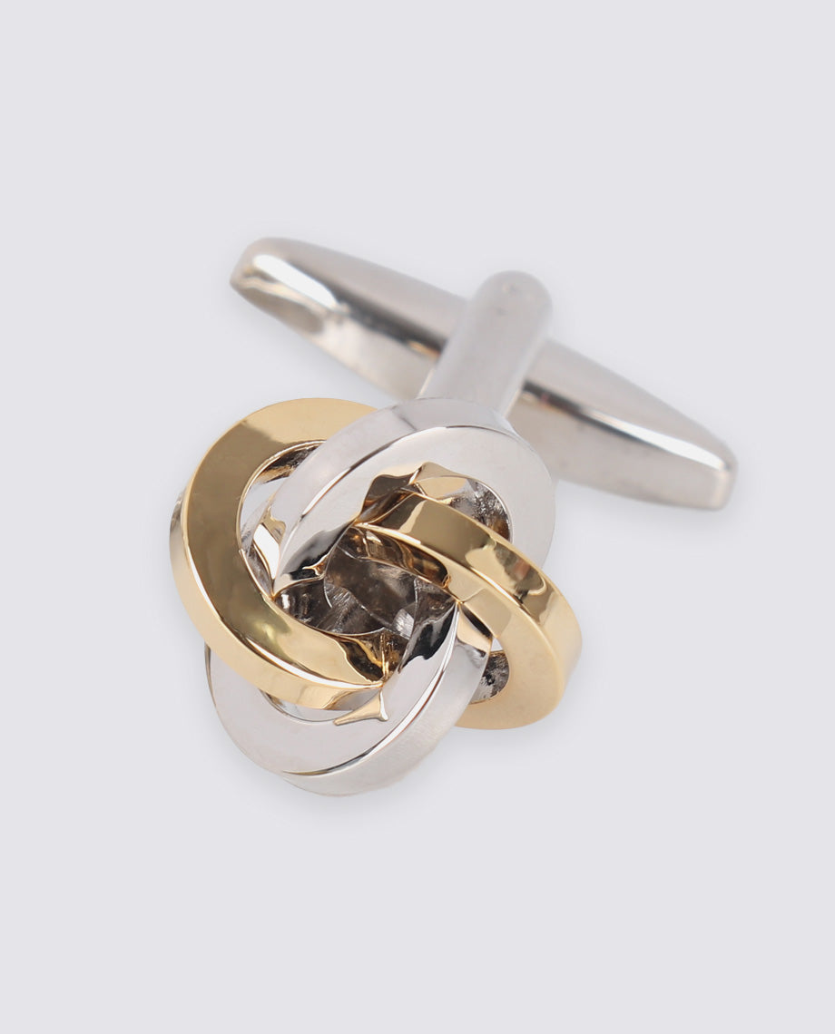 Big Gold and Silver Knot Cufflinks