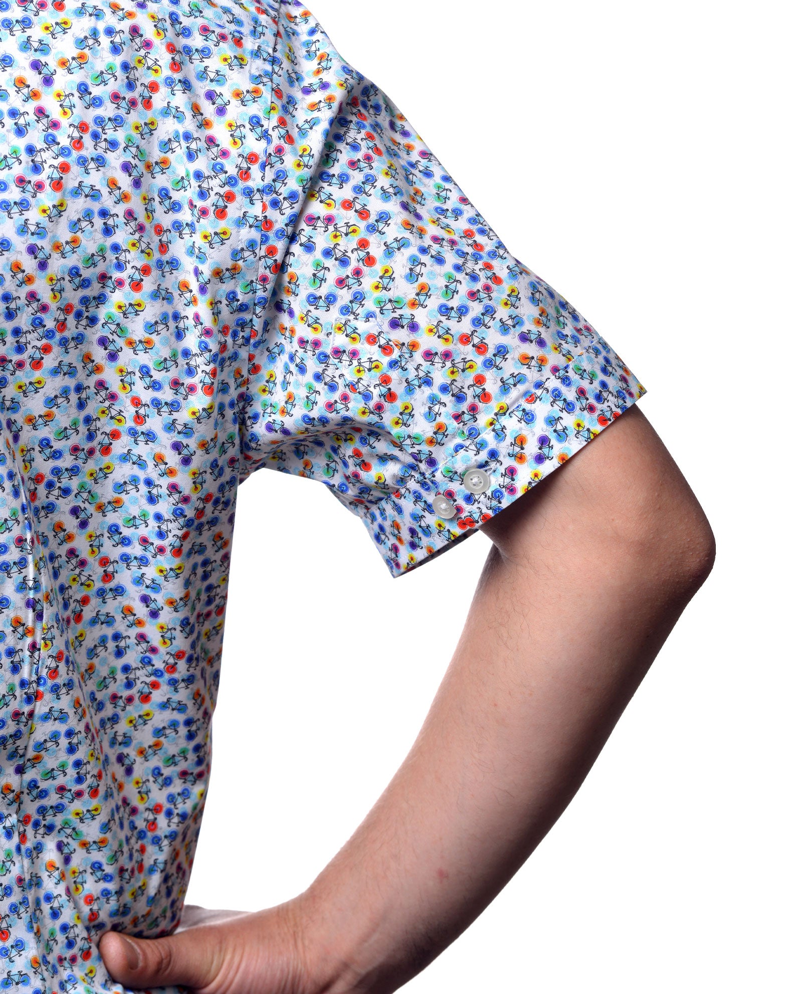 Multicolour Bikes Pattern Short Sleeve Shirt