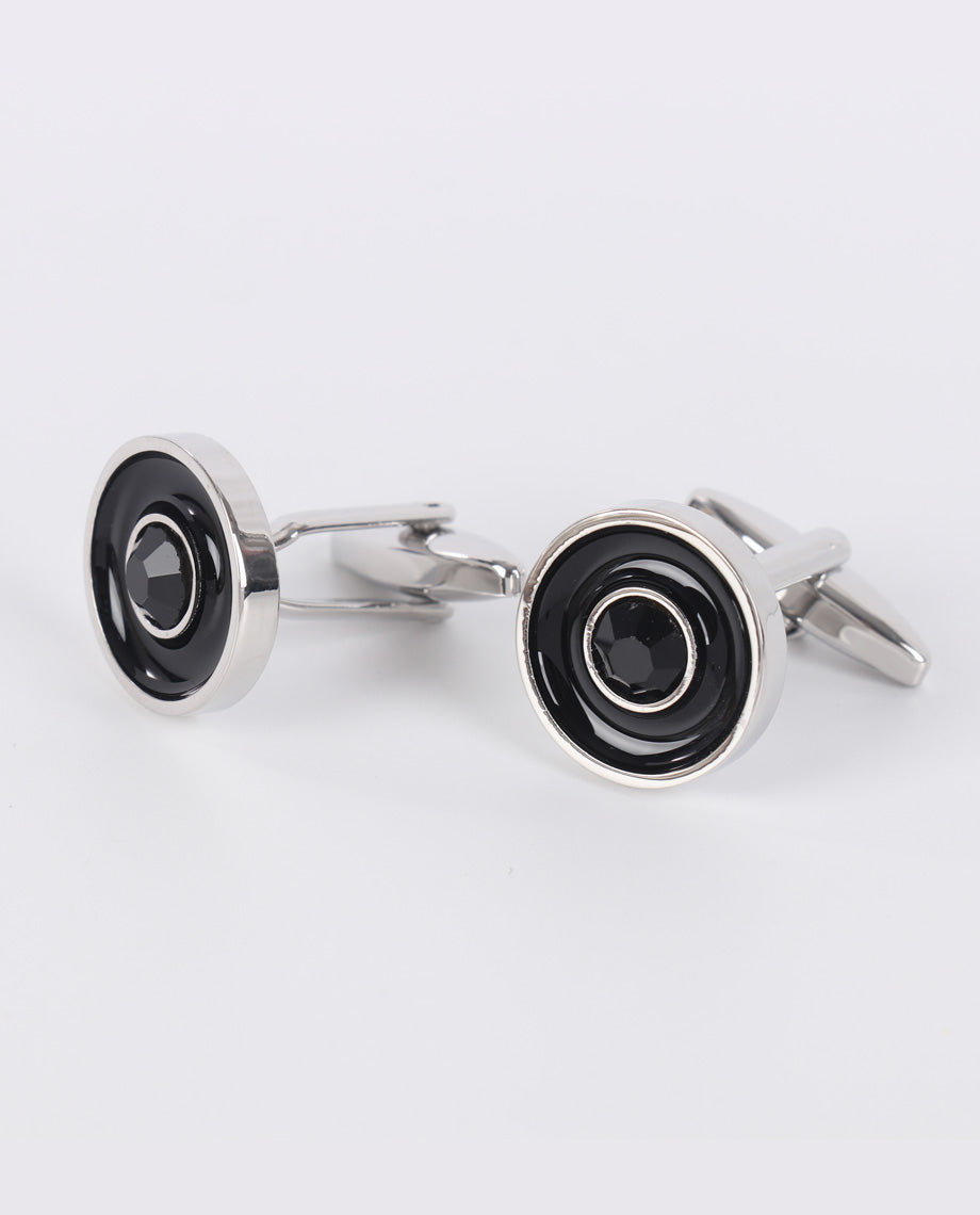 Black Oil Circle Cufflinks