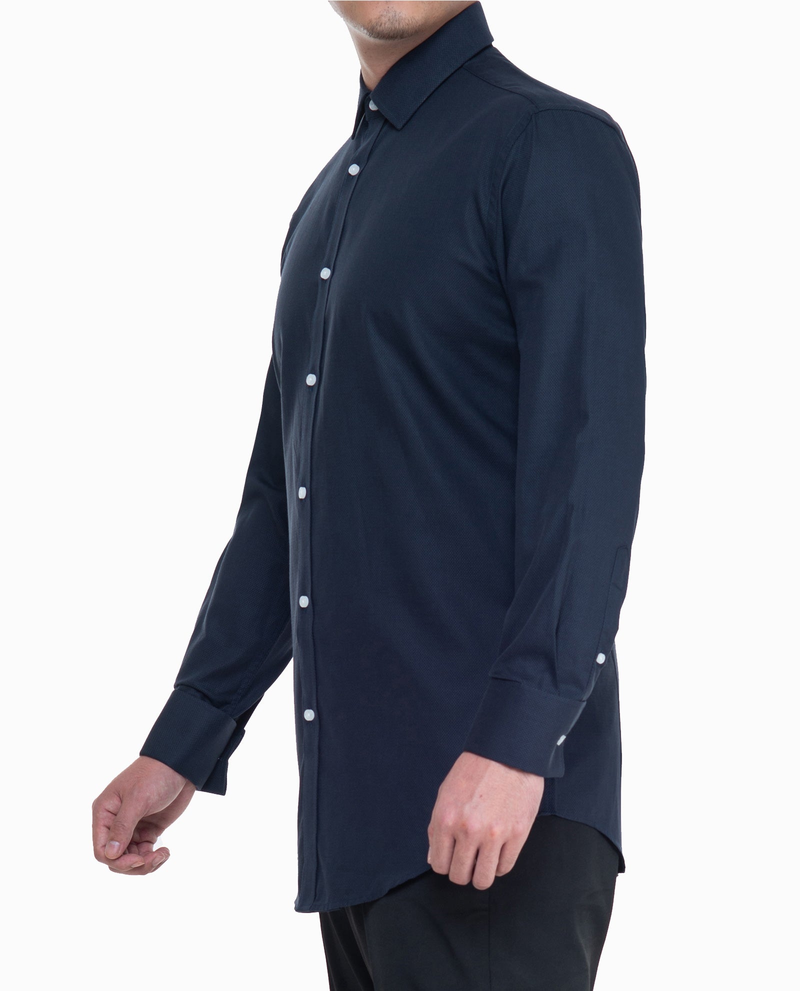 Black Twill Mens Dress Shirt
