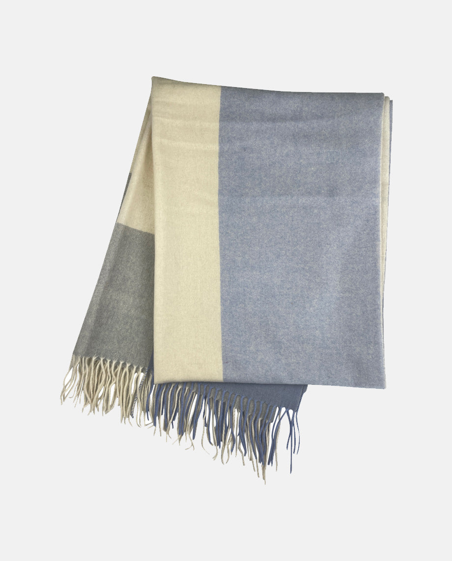 Blue & Cream Cashmere Scarf