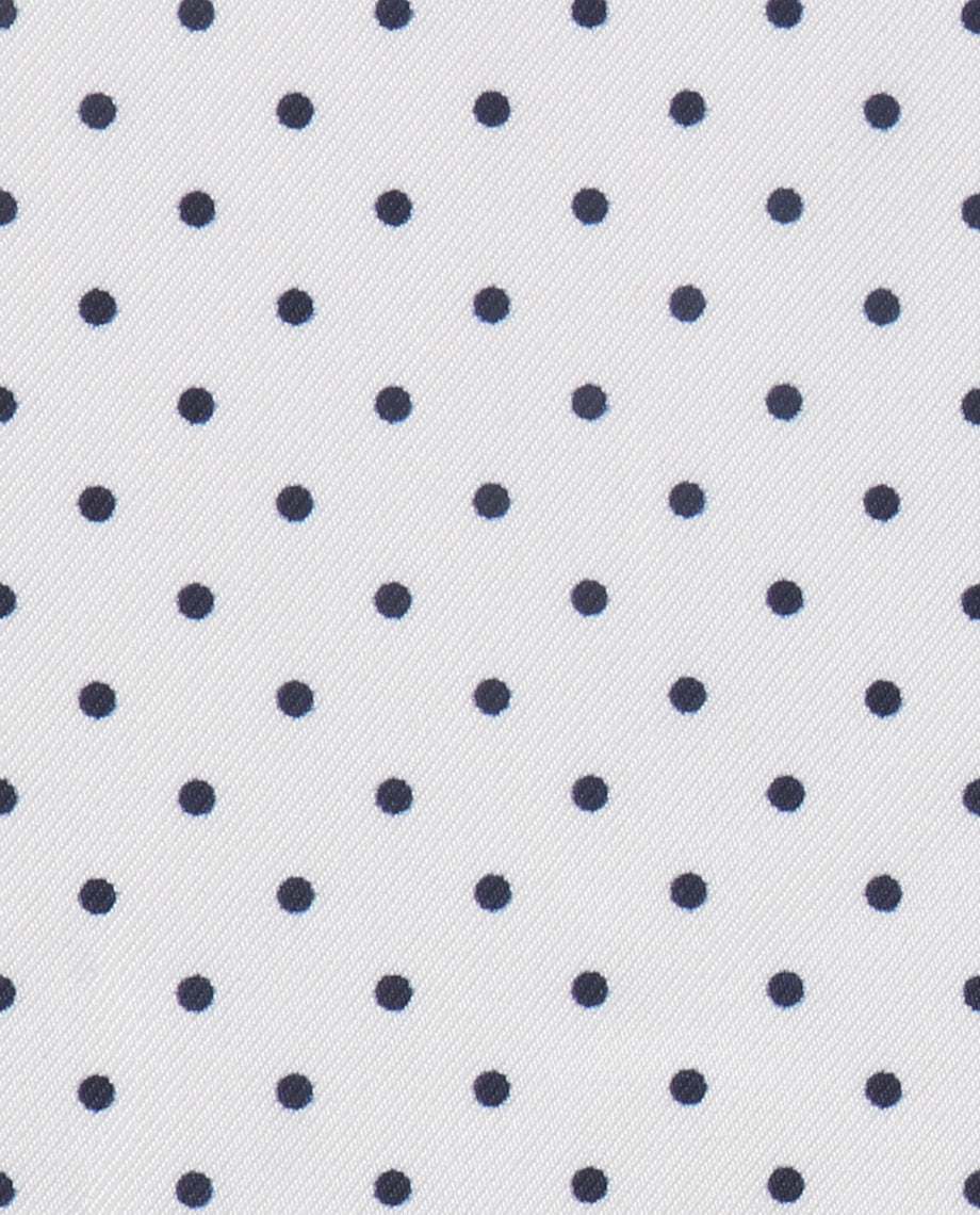 Blue Polkadots on White Handkerchief