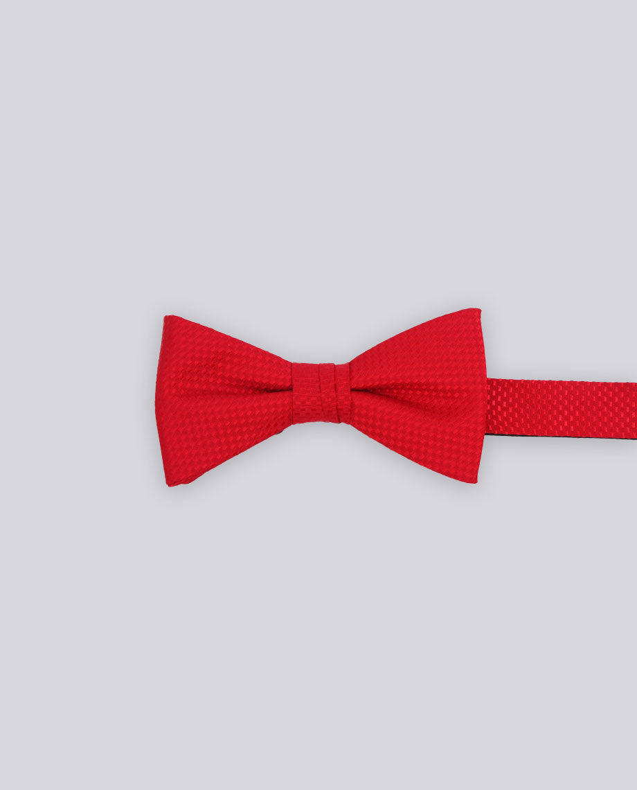 Plain Red Textured Bow Tie