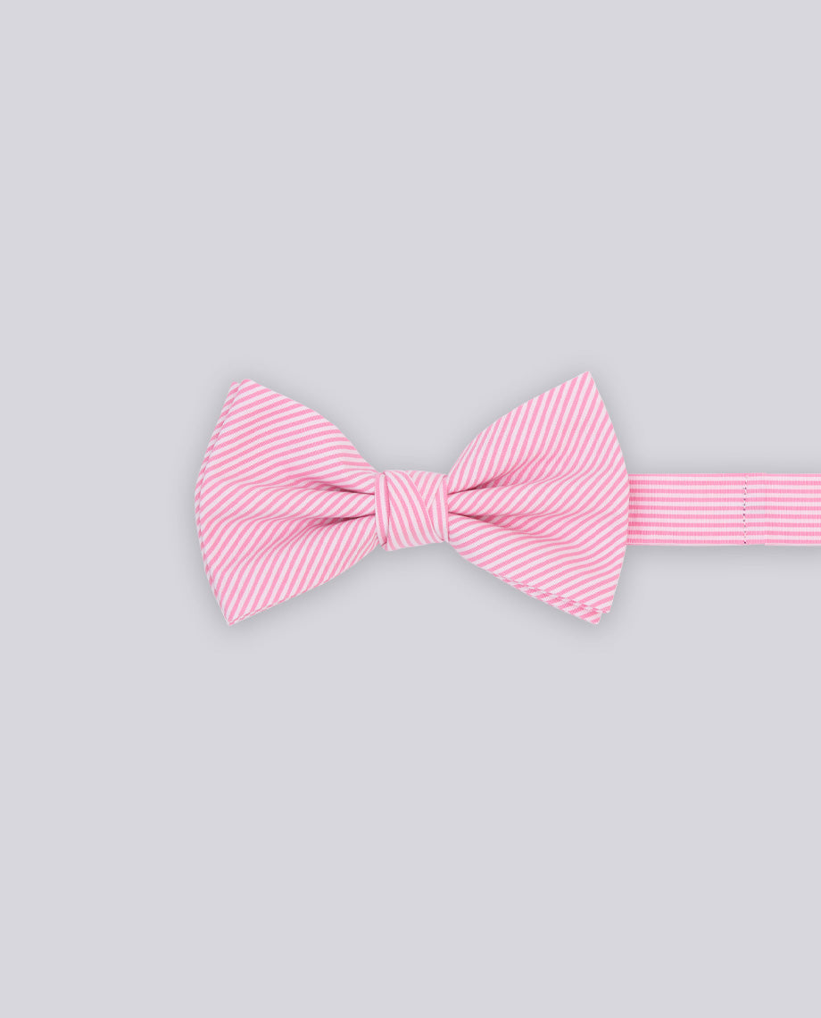 Pink Stripe Textured Bow Tie