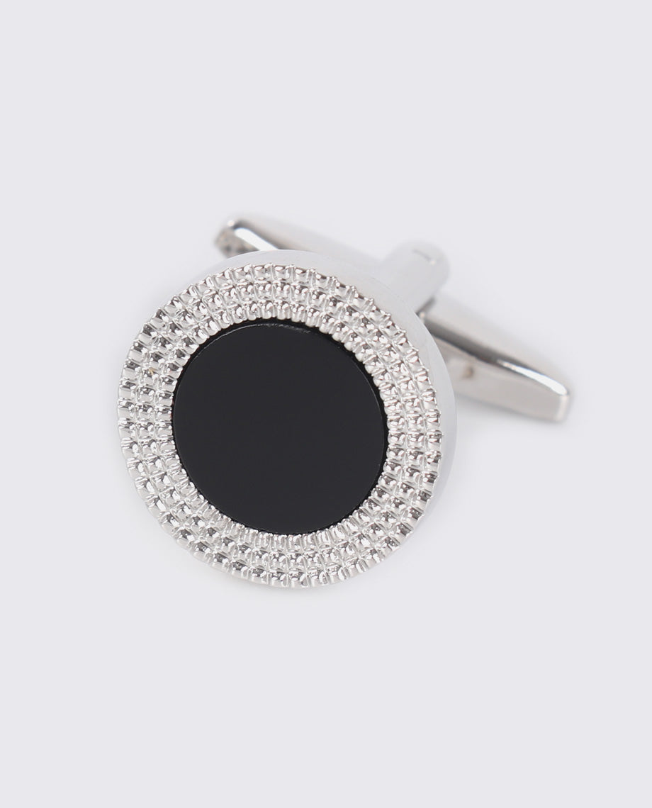 Brass Cat Eye Round Cufflinks