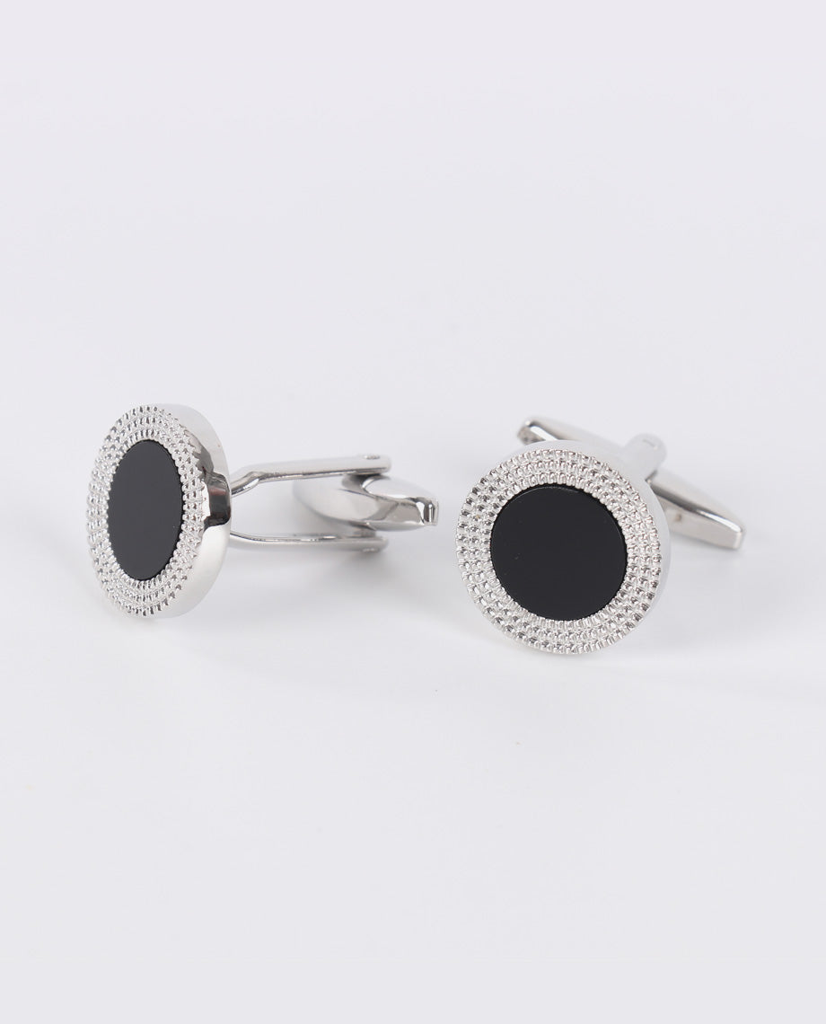 Brass Cat Eye Round Cufflinks