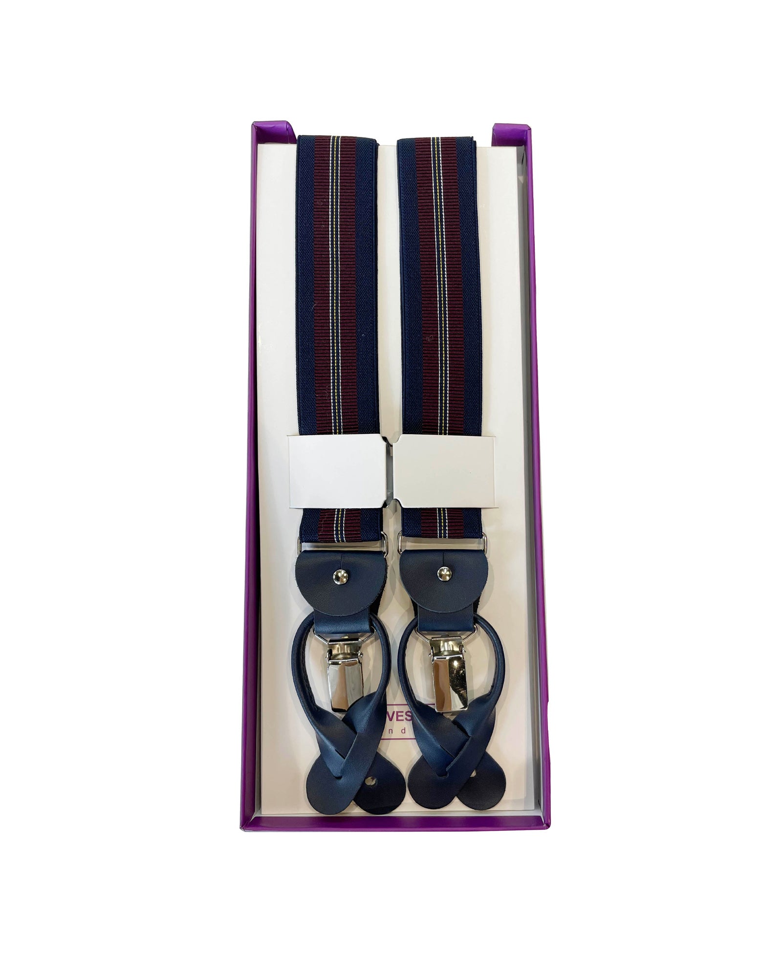 Burgundy Navy Combination Braces/Suspenders
