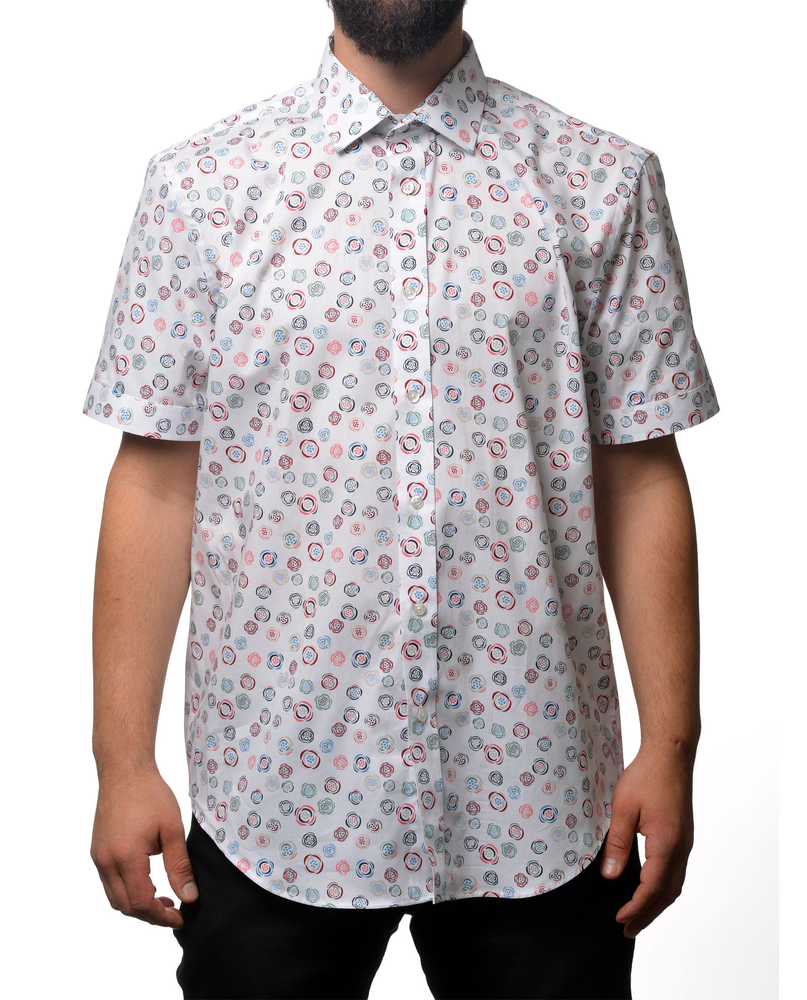 Buttons Pattern Short Sleeve Shirt