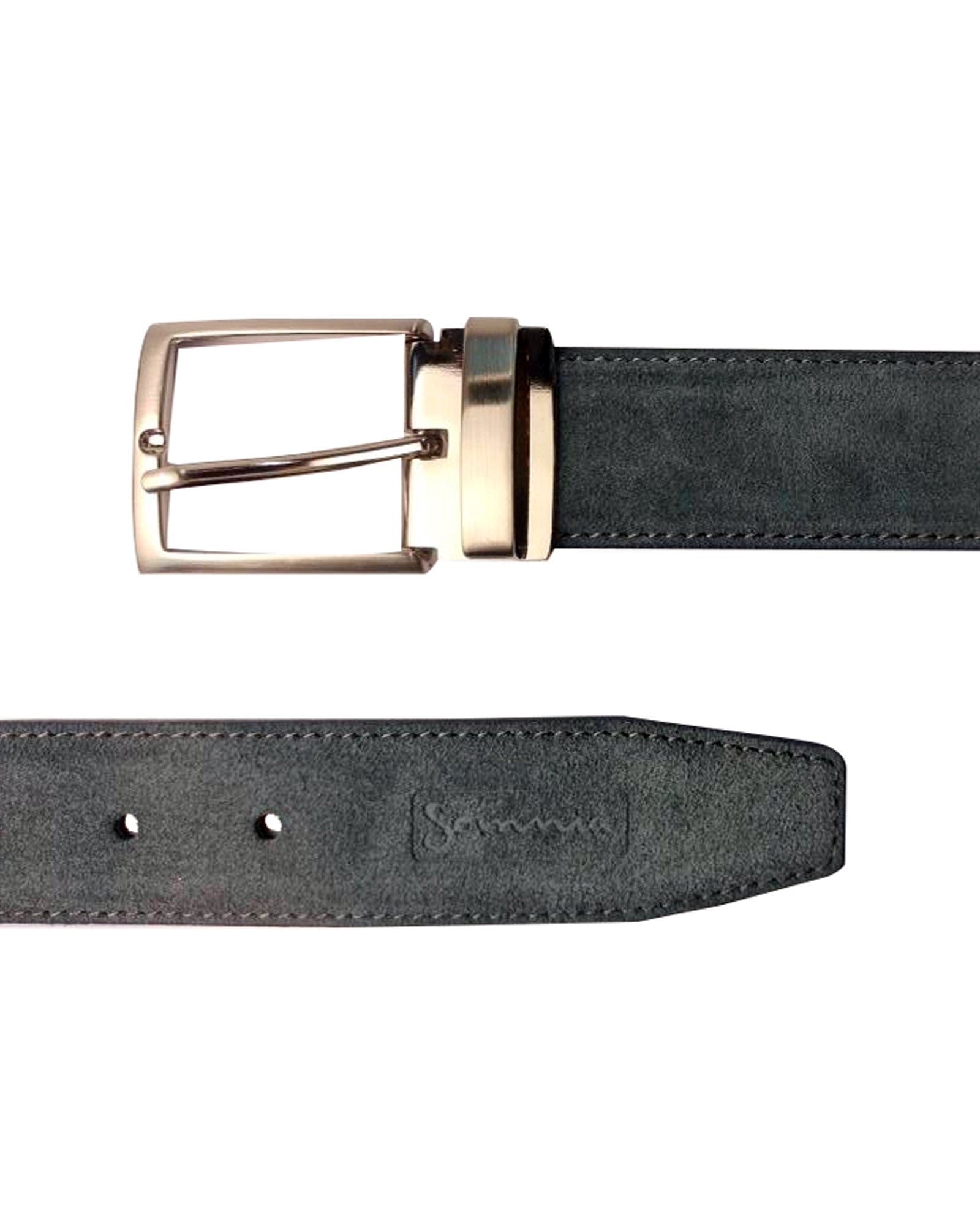 Charcoal Suede Leather Belt