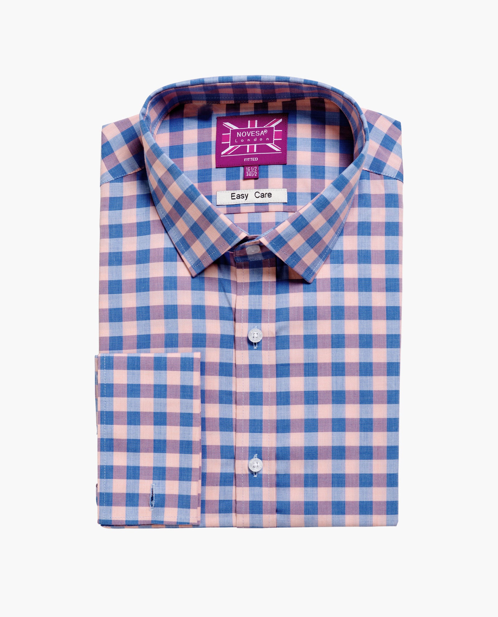 Coral and Blue Plaid