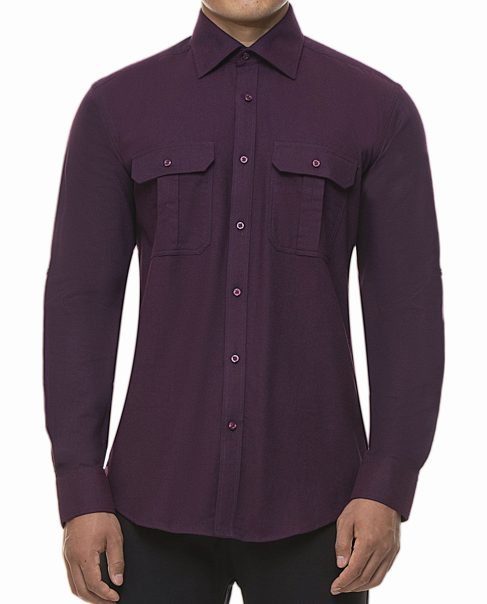 Flannel Burgundy Sport Shirt
