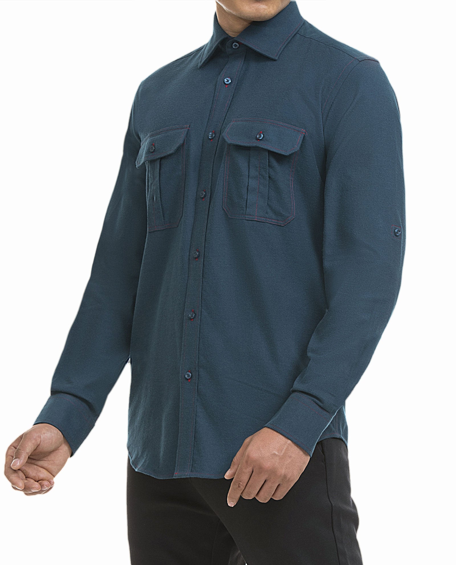 Flannel Dark Green Sport Shirt