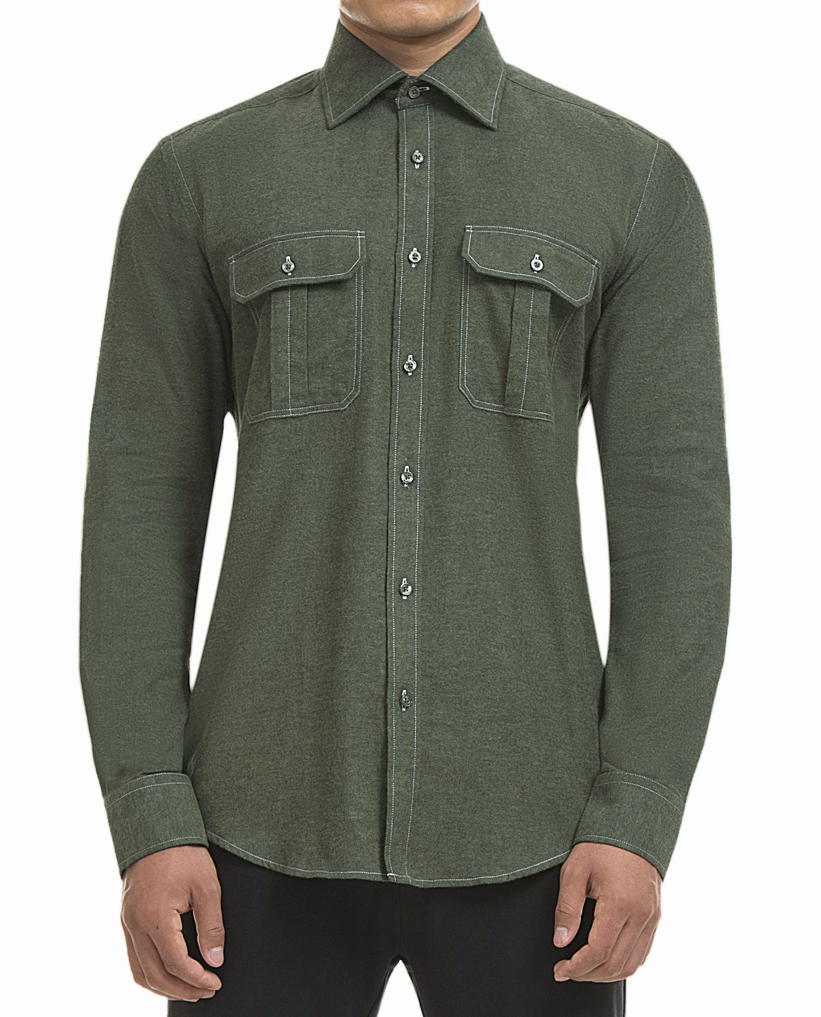 Flannel Pale Green Sport Shirt