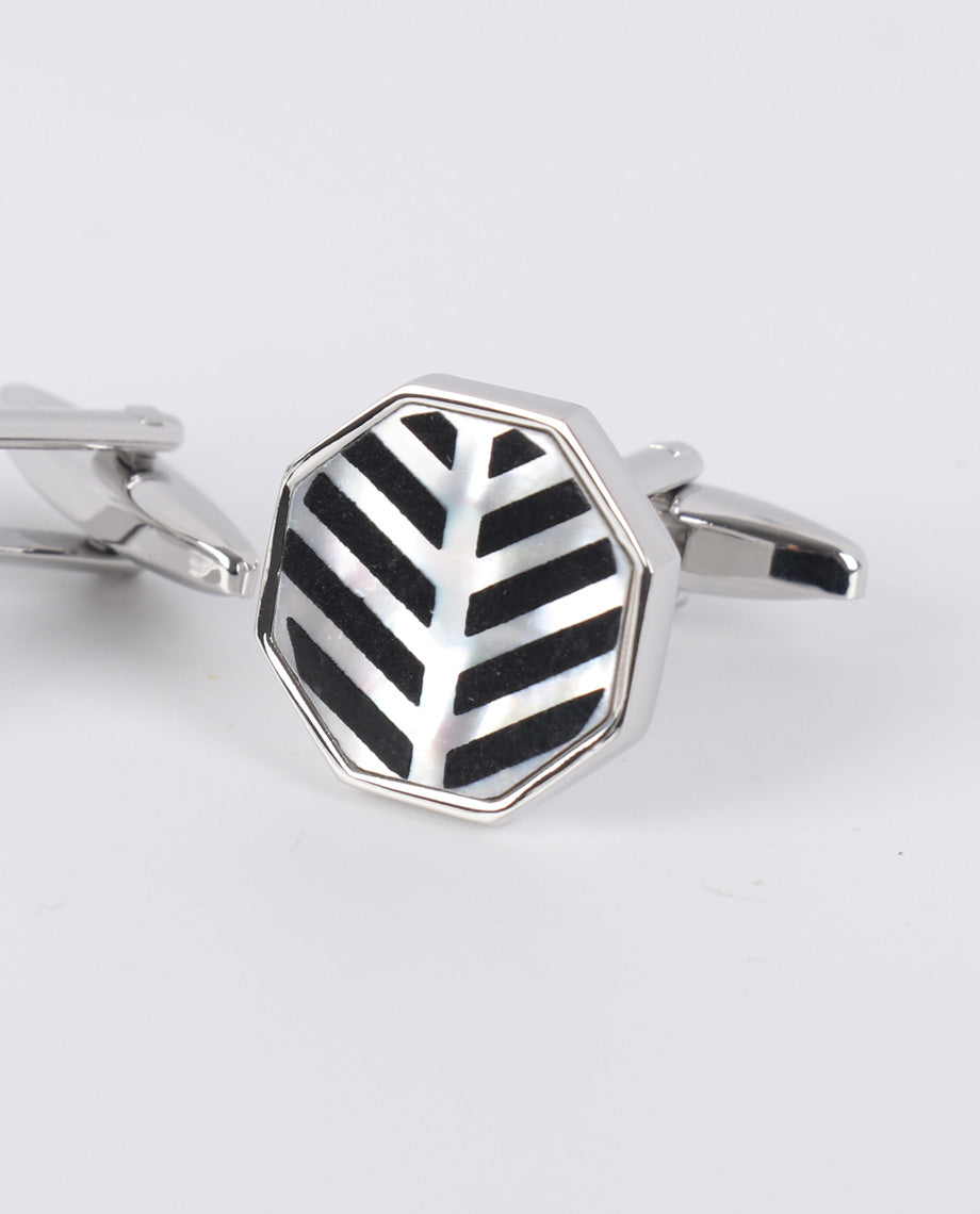 Octagon Herringbone Cufflinks